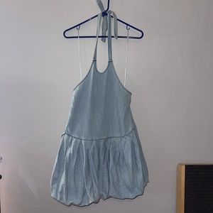 Free people denim mini bubble dress